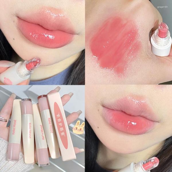 Brillant à lèvres 4 couleurs hydratant gelée maquillage durable facile à porter hydratant glaçure cristal miroir liquide rouge à lèvres soin des lèvres