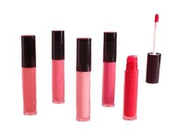 Brillo de labios 4ml Cubierta negra Tubo transparente Terciopelo mate para suavizar el lápiz labial Fácil y esmaltado en taza No ligero Palo para mujer Y3z01694663