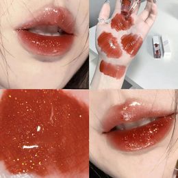 Brillo de labios 5 colores Perla Brillante Vidrio transparente Hidratante Líquido Lápiz labial Agua Espejo Cuidado Glaseado Maquillaje