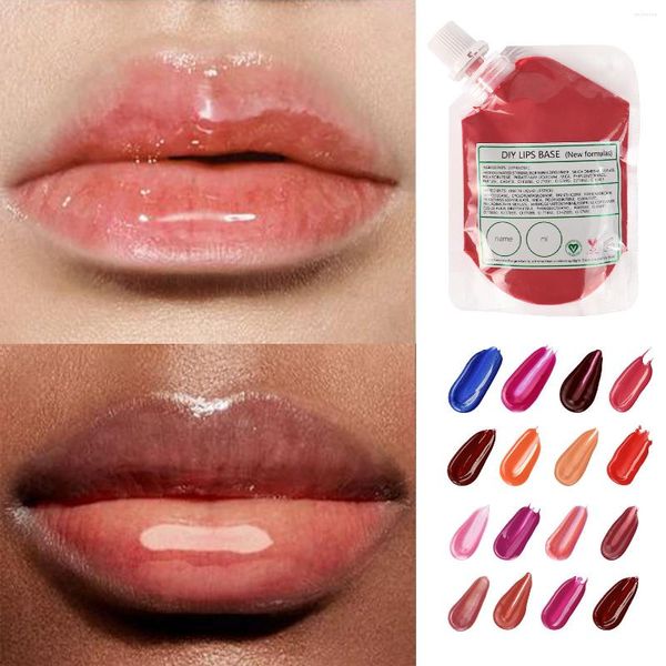 Brillo de labios 50ml Base de bricolaje Brillo de labios multicolor Bolsa a granel Lápiz labial Materia prima Pigmento Venta al por mayor 162 tonos