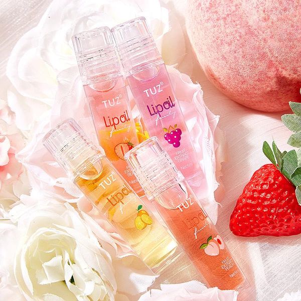 Brillo de labios 5ml Roll-on Aceite de frutas Hidratante Espejo Cosméticos hidratantes transparentes de larga duración