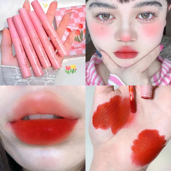 Brillo de labios 5 unids/set lápiz labial líquido mate de terciopelo para niña rubor resistente al agua brillo de labios Sexy de larga duración tinte de taza antiadherente maquillaje cosmético