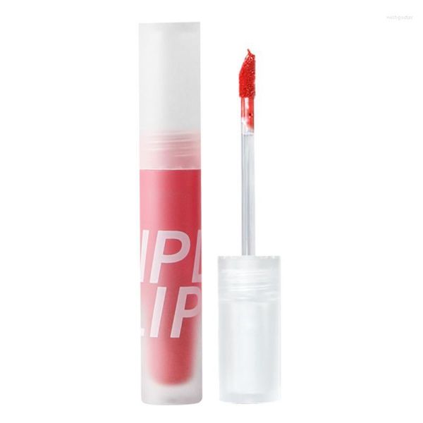 Brillo de labios 6 colores humedad lápiz labial líquido niebla suave tinte rojo sedoso labios de barro maquillaje cereza melocotón brillo de labios