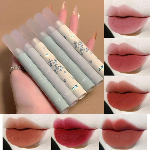 Brillant à lèvres 6 couleurs boue rose clair velours mat liquide rouge à lèvres maquillage doux et longue durée imperméable coréen cosmétiques