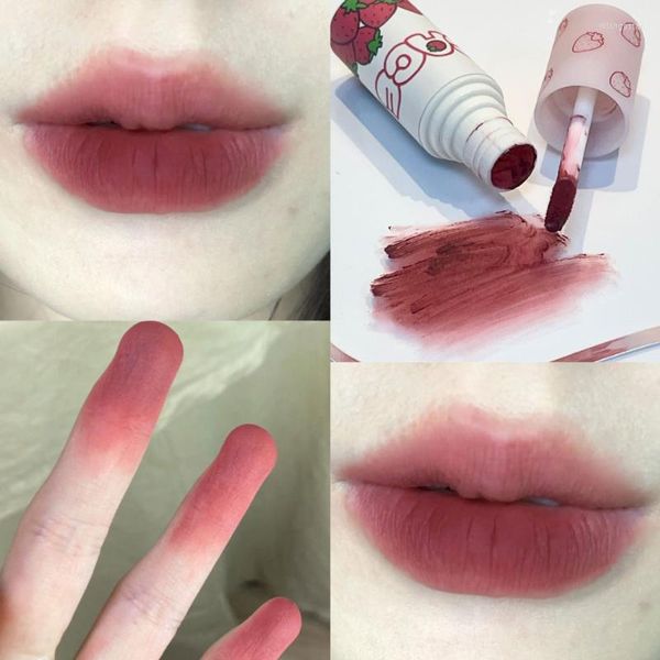 Brillant à lèvres 6 couleurs velours rouge à lèvres Blush mat nu liquide étanche longue durée antiadhésif tasse teinte boue beauté mignon cosmétique