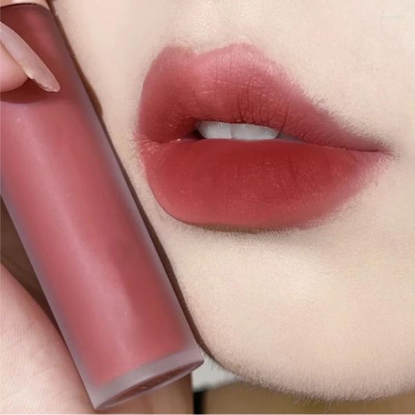 Brillo de labios 6 colores mate hidratante fresa rojo melocotón taza no pegajosa terciopelo líquido lápiz labial labios duraderos maquillaje cosmético