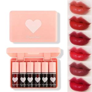 Lip Gloss 6 Colors Tint Tint Spill Set Corean Blumping Mini Líquido Líquido Líquido Longing Cup Non-Stick Cup Waterproof