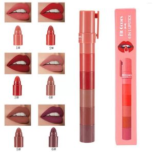 Lip Gloss 6 in 1 Lipstick Set Glazuur Hoge hydraterende make-upkleur Longlasting Cup Nit-Stick Sexy Glo Red I9T8