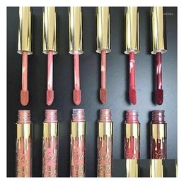 Lipgloss 6 Set Kylie Non-stick Cup Goud vervaagt niet Hydraterende Matte vloeibare lippenstift Koreaanse tint Make-up Drop Delivery Health Bea Othdi