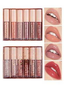 Lip Gloss 6pcSbox High Shine Set Makeup natte diamant Shimmer lipgloss tint waterdichte vloeistof lipstick moisturizer cosmetica kit6360413