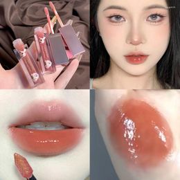 Lipgloss 8Color Moisturizing Mirror Glaze Langanhaltender wässriger wasserdichter nicht klebriger flüssiger Lippenstift Women Beauty Makeup