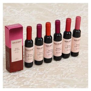 Brillant à lèvres Arrivée Bouteille de vin rouge Teinte mate Étanche Longue durée Lipgloss Hydrater Cosmétique Liquide Rouge à lèvres 6 Drop Livraison He Dht1D