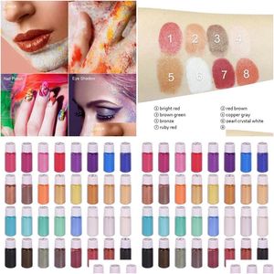 Lip Gloss BiUtee 32 kleuren Mica pigment poeder Epoxy hars voor nagelkunst Soap Craft Candle Make Bath Bombs Wholesale Drop Delivery DHHTB