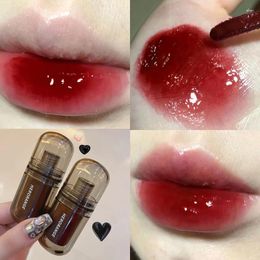 Brillo de labios espejo negro esmalte de vidrio de larga duración lápiz labial agua impermeable antiadherente taza tinte maquillaje hidratante