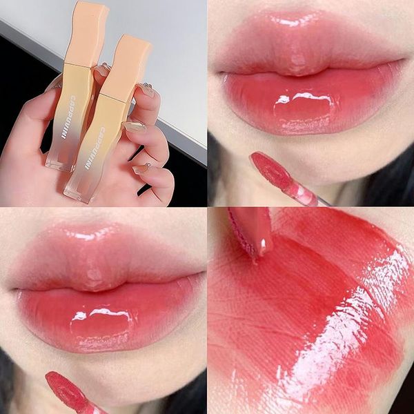 Brillant à lèvres Cappuvini eau claire émaillée glaçure miroir verre rouge à lèvres lait thé teinte imperméable longue durée maquillage plus dodu