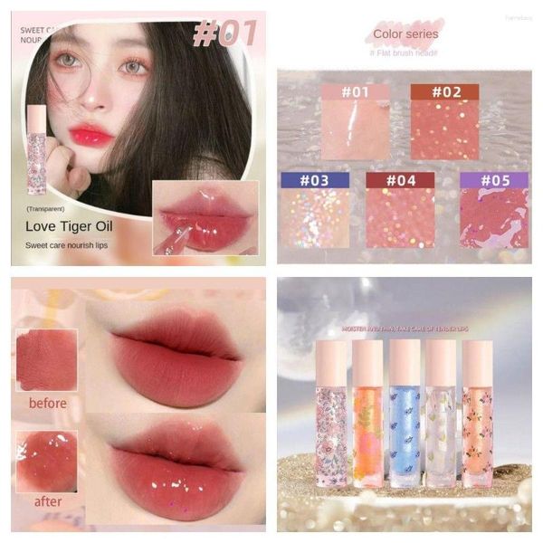 Brillo de labios Clear Crystal Lipgloss Jelly Coat para lápiz labial Diamante Hidratante Aceite Nacarado Herramienta de maquillaje