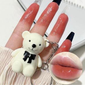 Lip Gloss Clear Glaze Cute Bear Jelly Mirror Liquid Lipstick Waterdicht Nitaanvals Cup Red Pink Transparant getinte make-up