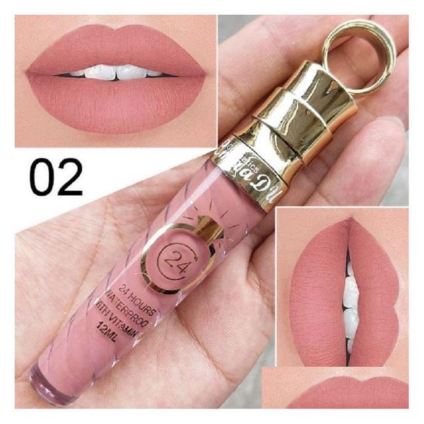 Brillo de labios Marca Cmaadu 20 colores Maquillaje Brillo de labios Lápiz labial líquido mate Impermeable Y Tinte metálico rojo Perspectiva especial 20 piezas Drop Del Dhbjd