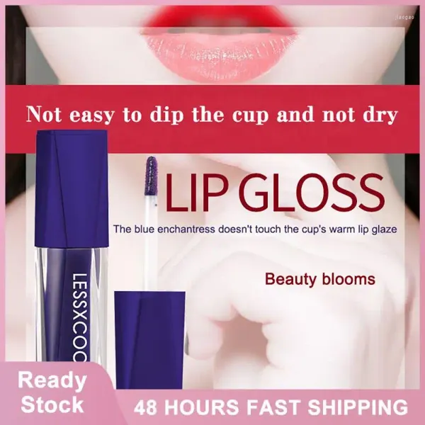 Brillo de labios que cambia de Color, lápiz labial líquido resistente al agua, labios de rosa azul, tinte de maquillaje, taza antiadherente, cosméticos hidratantes