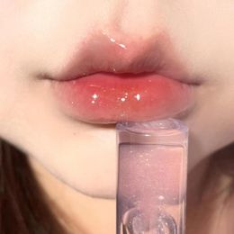 Lipgloss gemalen ijs met dubbele honing spiegel vloeibare lippenstift glitter water transparant hydrateren niet gemakkelijk te plakken bekerolie