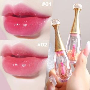 Brillant à lèvres cristal couleur changeante Transparent changement de température rouge à lèvres hydratant durable étanche maquillage coréen pour les femmes