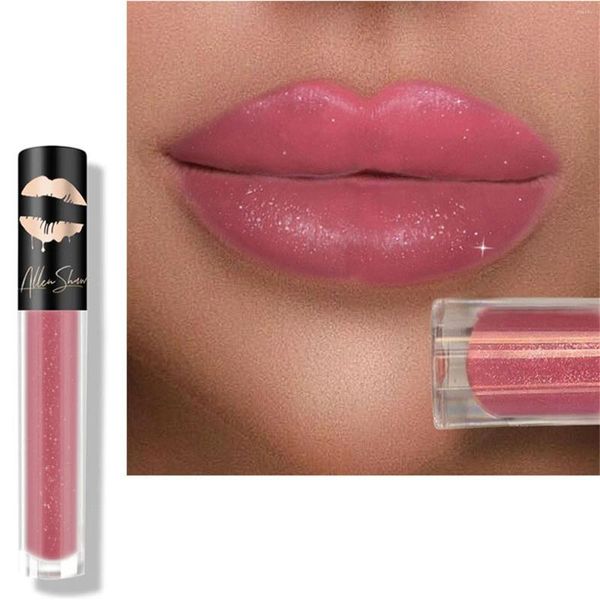 Brillo de labios Lápiz labial de cristal Diamante Brillo fino Esmalte Kits de copa antiadherentes de larga duración Maquillaje Coreano