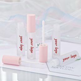 Brillant à lèvres Logo personnalisé en gros Tubes de brillant à lèvres rose étiquetage privé contenant vide givré emballage de rouge à lèvres en vrac FAIBLE MOQLip Wish22