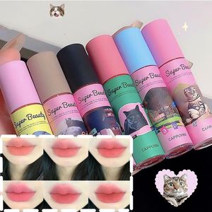 Brillant à lèvres mignon chat velours mat Mousse boue rouge à lèvres Texture crémeuse étanche antiadhésif tasse rouge Sexy teinte maquillage cosmétique