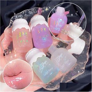 Brillant à lèvres mignon pot de lait Lipgloss lèvres dodues huile incolore paillettes longue durée hydratant rouge à lèvres maquillage cosmétiques livraison directe H Dhcg6