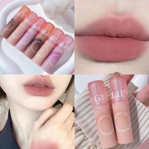 Lip Gloss Fofo Milk Velvet Glaze Tonalidade Vermelha de Longa Duração Fácil de Usar Lama Hidratante Maquiagem Batom Coreano