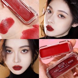 Brillant à lèvres mignon carré boue nude mat velours rouge à lèvres Sexy rouge imperméable longue durée antiadhésif coréen maquillage cosmétiques