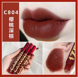 Lip Gloss CVZ Velvet Matte Lipstick Sexy rood uiterlijk Langdurige waterdichte donkerbruine oranje tint AC364