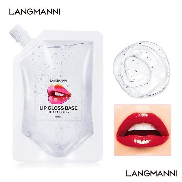 Gloss à lèvres DIY Clear Lip Gloss Base Hydratant Effet Miroir Non Gras Lipgloss 50 ml Langmannni Transparent Lèvres Rafraîchissantes Maquillage G Dhvdh