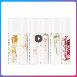 Lip Gloss Gedroogde bloem Roll-on Make-up Mylidurerende hydraterende transparante olievrouwen Spiegel cosmetica