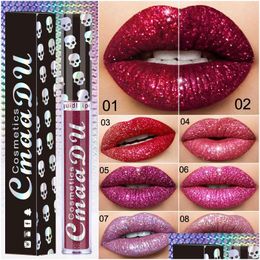 Brillo de labios Gota Cmaadu Diamante Brillante Brillo de labios Fiesta de Halloween Mujeres Cosméticos Gliter Metálico Maquillaje profesional Liquid Delivery H Dheuy