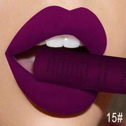 Brillo de labios Est Mate lápiz labial líquido resistente al agua de larga duración de terciopelo Mate tubo de pelusa roja desnuda maquillaje lápiz labial cosmético brillo de labios