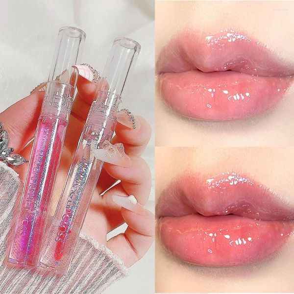 Brillant à lèvres Fashion Fine Glitter Pearly Glass Glaze Portable Hydrating Lips Maquillage Outil Cadeau Pour Anniversaire Bien Aimé Et Loué Femme
