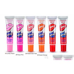 Brillo de labios Moda Sin mancha Colágeno marino Lápiz labial Bálsamo Planta Oso romántico 6 colores Maquillaje Hidratante Magic Color Peel Mask Drop Dhweo