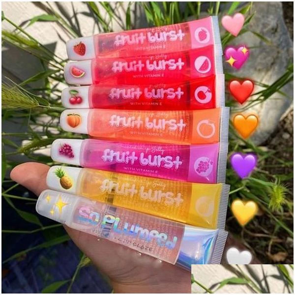 Brillo de labios Fruit Burst Oil Scented Plum Lipsgloss Jelly Big Lips Hidratante Brillante Vitamina E Mineral Drop Delivery Salud Belleza Makeu Dhsvz