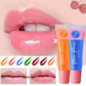 Lip Gloss Fruit Oil Moisturiz Clear Anti-Wrinkl Chang Foil Last Color Lipstick Gold Natural Long V6J7