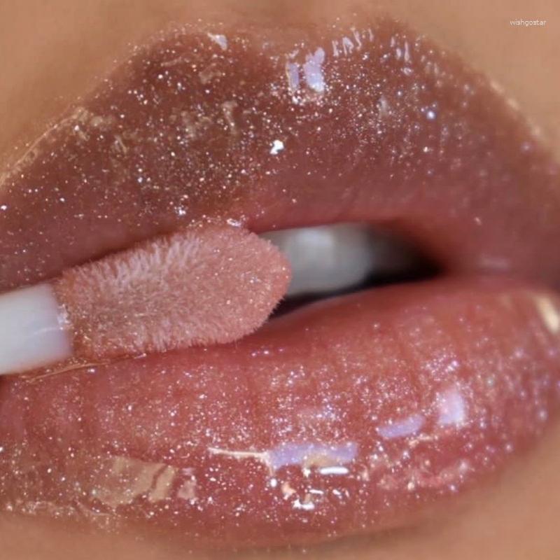 Lip Gloss Glitter Vidro Claro Luz Hidratante Plumper Longa Duração Esmalte Brilhante Transparente À Prova D 'Água Líquido Batom Maquiagem