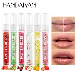 Lipgloss HANDAIYAN 6 Kleur Fruit Schoonheid Lipgloss Hydraterende Antikraak Lippenstift Balsamo Labiale Hidratante 230808