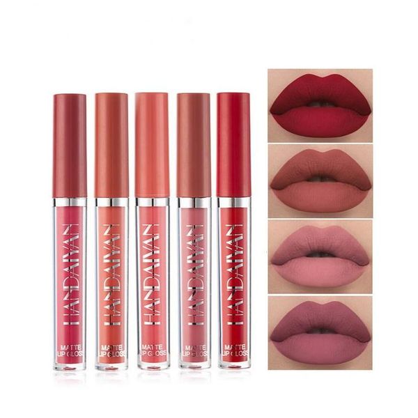 Brillo de labios Handaiyan Base Mate Líquido Lápiz labial Duradero Mini Tubo delgado Brillo de labios Taza antiadherente No es fácil de desvanecer Maquillaje al por mayor Li Dhw9Y