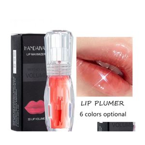 Brillant à lèvres Handaiyan Jelly Fler Lips Plump Natural 6 Color Option Mint Moisturizer 3D Crystal Cosmetics Maquillage Lipgloss Drop Delivery Dhrsu