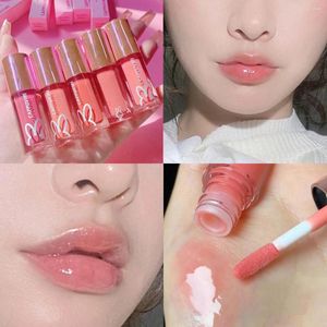 Brillant à lèvres glace rose miroir eau glaçure miroitant verre huile liquide rouge à lèvres étanche hydratant mat maquillage