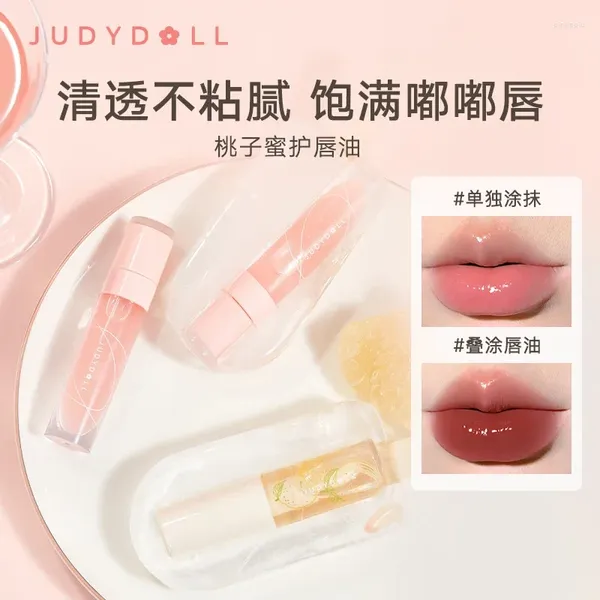 Brillant à lèvres Judydoll Care Oil Honey Glaze hydrate et le verre Transparent réduit les rides élimine les peaux mortes