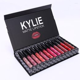 Brillant à lèvres Juego Brillo Labios Mate Para Mujer Tubos Labial Hidratante Larga Resistente Al Agua Tinte Maquillaje 12 Piezas/1set