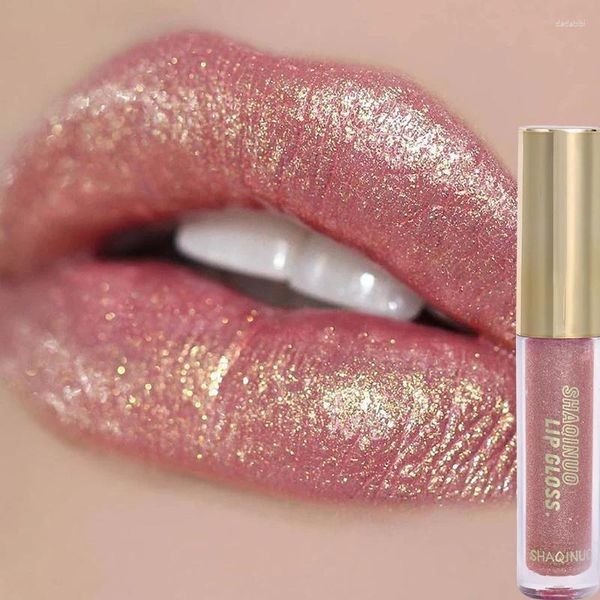 Brillo de labios duradero brillo espejo impermeable perla Sexy rojo líquido lápiz labial hidratante largo brillante mujeres maquillaje cosmético