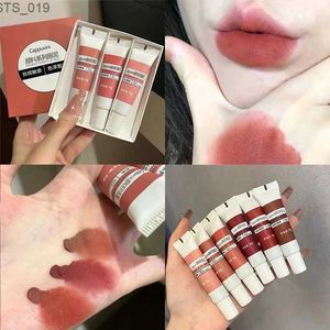 Brillant à lèvres Baume à lèvres et joues 6 couleurs Rouge à lèvres velours mat Longue durée Hydratant Lisse Haute pigmentation Maquillage sexy pour les femmes