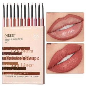 Lipgloss Lipliner potloodset Waterdicht 12 kleuren Matte lippenstiftset Lipliners Set Non-stick Langdurig lippotlood Lipkrijt Hoog 231128